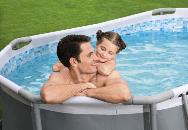   305  200  84  Steel Pro Max Oval Frame Pool Bestway 5614A,  