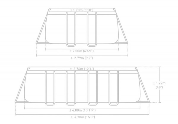   400  200  122  Rectangular Prism Frame Pool Intex 26790NP,  , 