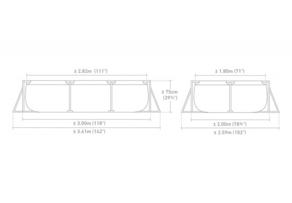   300  200  75  Rectangular Frame Pool Intex 28272NP