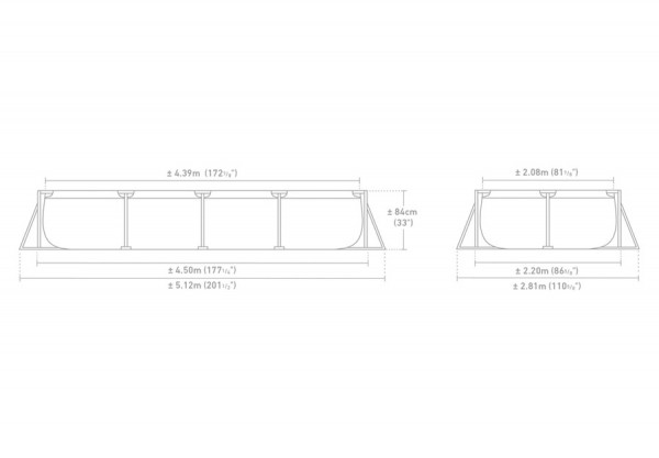   450  220  84  Rectangular Frame Pool Intex 28273NP