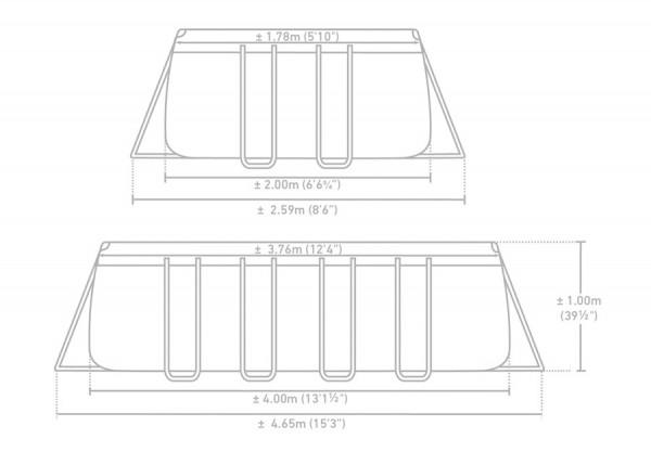   400  200  100  Rectangular Prism Frame Pool Intex 26788WPA
