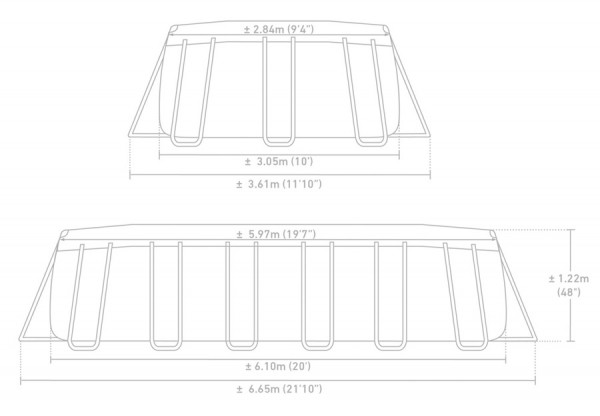   610  305  122  Oval Prism Frame Pool Intex 26798WPA