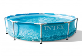 Каркасный бассейн 305 х 76 см Beachside Metal Frame Pool Intex 28208NP, фильтрующий насос