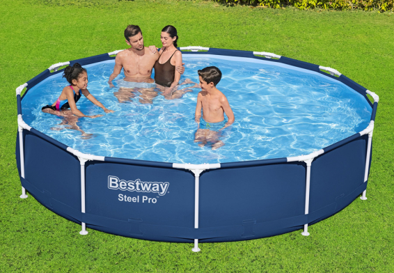 Каркасный бассейн 366 х 76 см Steel Pro Frame Pool Bestway 56681, фильтрующий насос