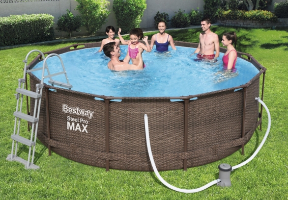 Каркасный бассейн 366 х 100 см Steel Pro Max Frame Pool Bestway 56709, фильтрующий насос, лестница