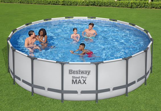 Каркасный бассейн 488 х 122 см Steel Pro Max Frame Pool Bestway 5612Z, фильтрующий насос, лестница, тент