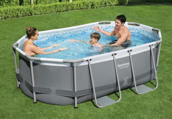   305  200  84  Power Steel Oval Frame Pool Bestway 5614A,  