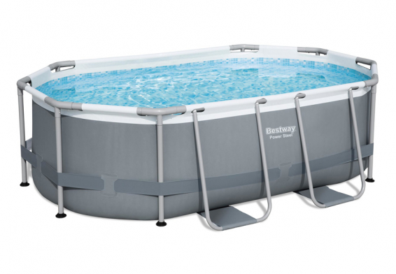   305  200  84  Power Steel Oval Frame Pool Bestway 5614A,  