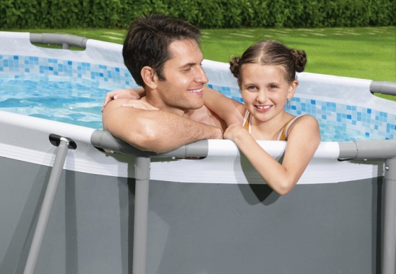   305  200  84  Power Steel Oval Frame Pool Bestway 5614A,  