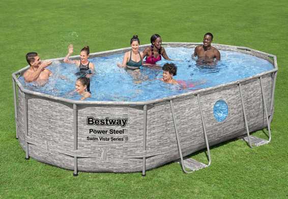   488  305  107  Power Steel Swim Vista Frame Pool Bestway 56946,  , , 