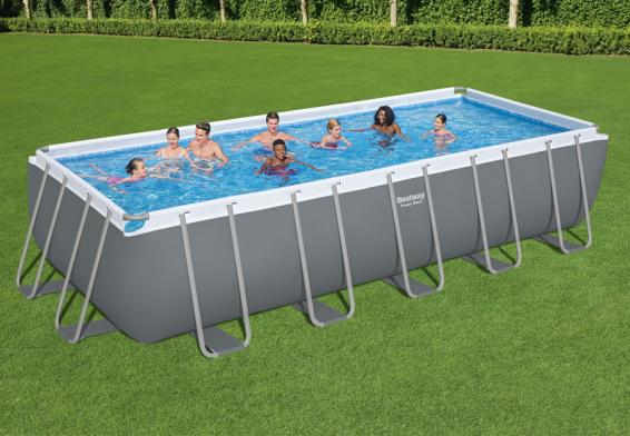   640  274  132  Power Steel Rectangular Frame Pool Bestway 5611Z,  , , 