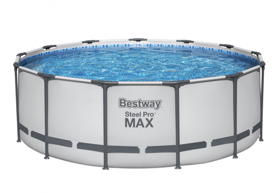 Каркасный бассейн 396 х 122 см Steel Pro Max Frame Pool Bestway 5618W, фильтрующий насос, лестница, тент