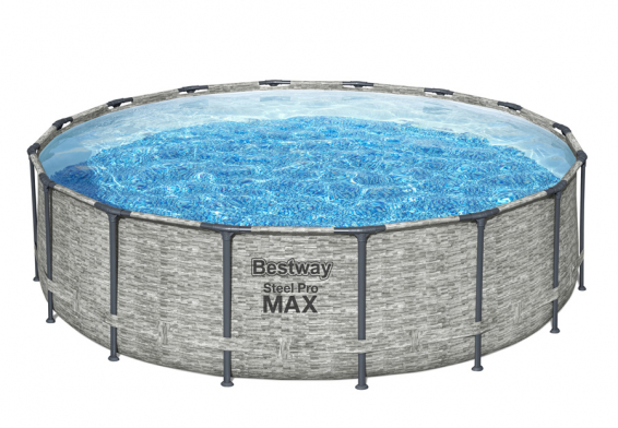 Каркасный бассейн 488 х 122 см Steel Pro Max Frame Pool Bestway 5619E, фильтрующий насос, лестница, тент