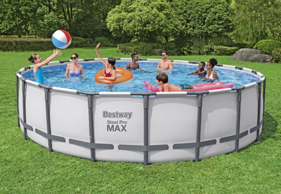 Каркасный бассейн 610 х 132 см Steel Pro Max Frame Pool Bestway 561FM, фильтрующий насос, лестница, тент