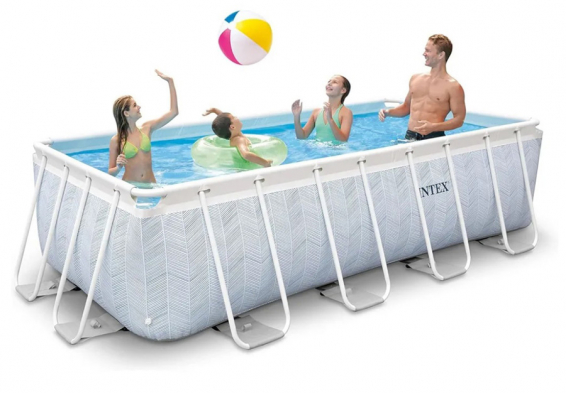   400  200  100  Rectangular Chevron Prism Frame Pool Intex 26780WP, 