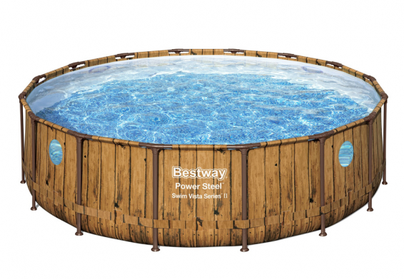 Каркасный бассейн 488 х 122 см Power Steel Swim Vista Frame Pool Bestway 56725, фильтрующий насос, лестница, тент