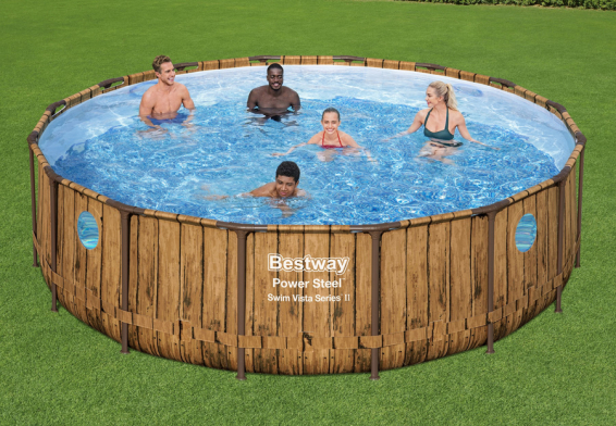   488  122  Power Steel Swim Vista Frame Pool Bestway 56725,  , , 