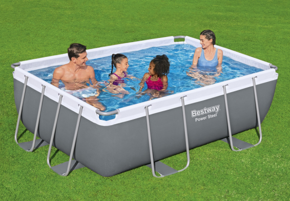   282  196  84  Power Steel Rectangular Frame Pool Bestway 56629,  