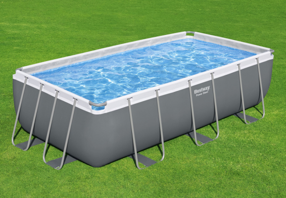   404  201  100  Power Steel Rectangular Frame Pool Bestway 56442,   , 