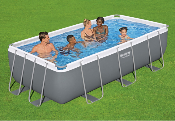   404  201  100  Power Steel Rectangular Frame Pool Bestway 56442,   , 