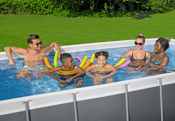   404  201  100  Power Steel Rectangular Frame Pool Bestway 56442,   , 