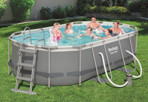   427  250  100  Power Steel Oval Frame Pool Bestway 56620,  , 