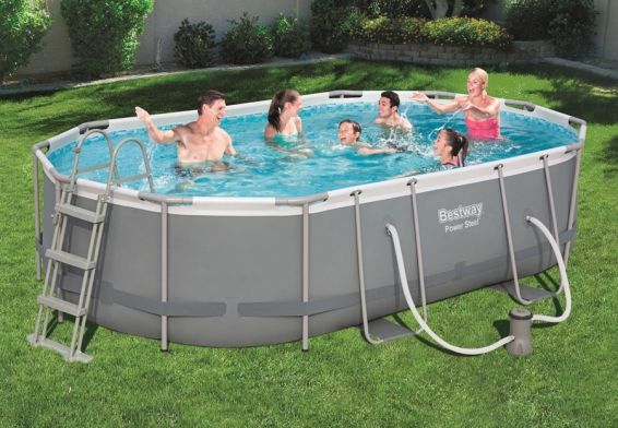   488  305  107  Power Steel Oval Frame Pool Bestway 56448,  , , 