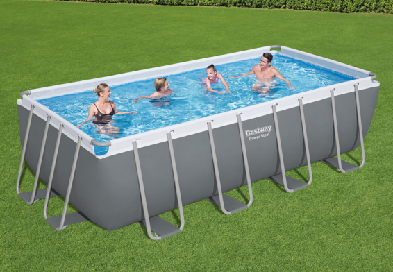   488  244  122  Power Steel Rectangular Frame Pool Bestway 56670,  , , 