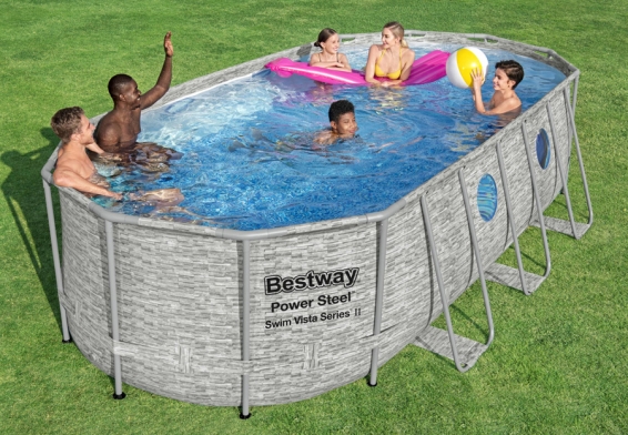   549  274  122  Power Steel Swim Vista Frame Pool Bestway 56716,  , , 