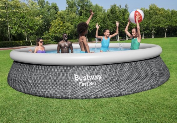 Надувной бассейн 457 х 84 см Fast Set Pool Bestway 57313, фильтрующий насос