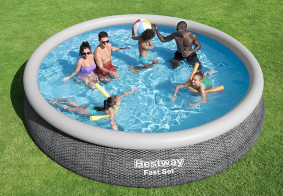 Надувной бассейн 457 х 84 см Fast Set Pool Bestway 57313, фильтрующий насос