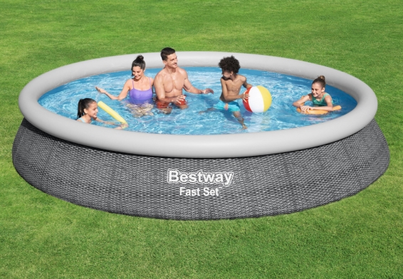 Надувной бассейн 457 х 84 см Fast Set Pool Bestway 57313, фильтрующий насос
