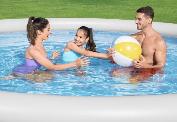 Надувной бассейн 457 х 84 см Fast Set Pool Bestway 57313, фильтрующий насос