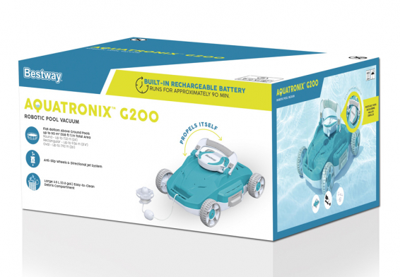Аккумуляторный очиститель дна бассейнов AquaTronix G200 Robotic Pool Vacuum Bestway 58765