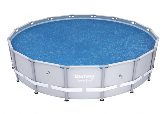 Обогревающий тент диаметром 462 см для круглых бассейнов Solar Pool Cover Bestway 58253