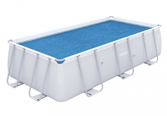 Обогревающий тент размером 380 х 180 см для прямоугольных бассейнов Solar Pool Cover Bestway 58240
