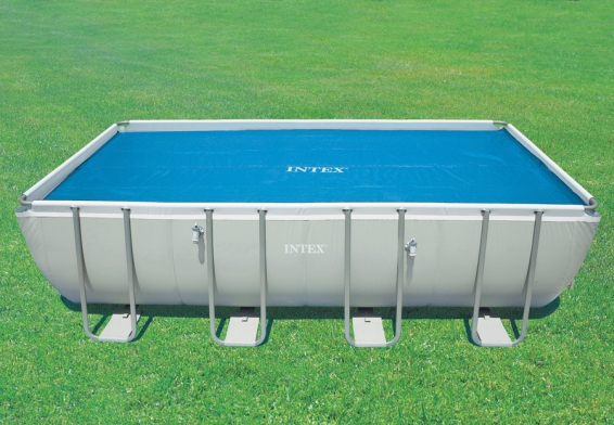 Обогревающий тент размером 378 х 186 см для прямоугольных бассейнов Solar Cover Intex 28028