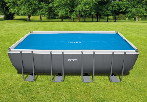 Обогревающий тент размером 538 х 253 см для прямоугольных бассейнов Solar Cover Intex 28016