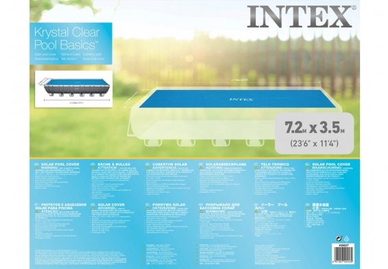 Обогревающий тент размером 716 х 346 см для прямоугольных бассейнов Solar Cover Intex 28017