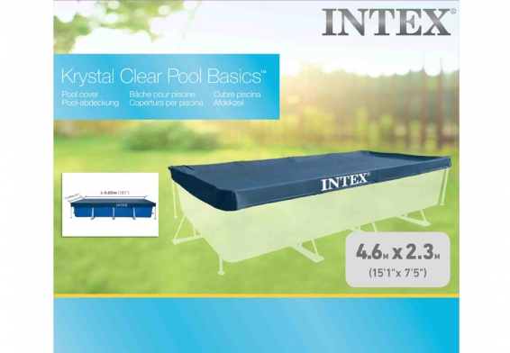 Тент для прямоугольных каркасных бассейнов размером 450 х 220 см Rectangular Pool Cover Intex 28039