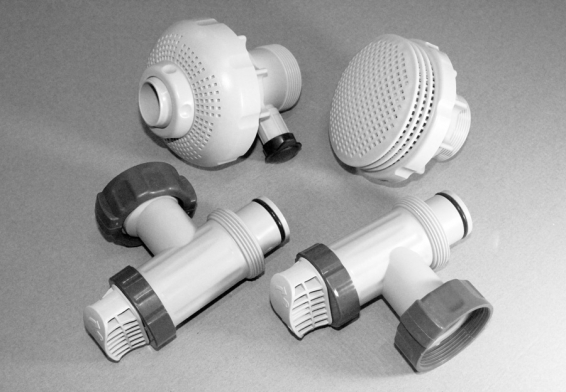Комплект резьбовых соединителей с плунжерными клапанами, насадками, гайками и резиновыми прокладками Intex 26004