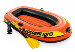 Двухместная надувная лодка Explorer Pro 200 Set Intex 58357NP, пластиковые вёсла, ручной насос