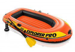 Трёхместная надувная лодка Explorer Pro 300 Set Intex 58358NP, пластиковые вёсла, ручной насос