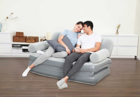 Двухместный надувной диван Multi-Max 3-in-1 Air Couch Bestway 75073, внешний электрический насос 220В
