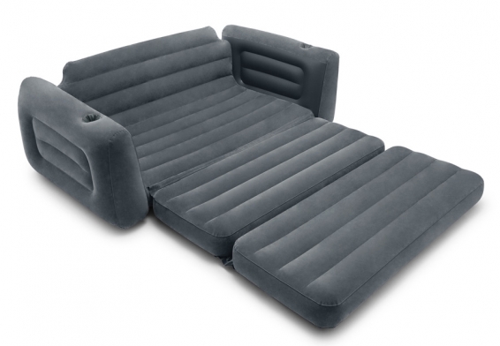 Двухместный надувной диван Pull-Out Sofa Intex 66552NP, цвет серый, без насоса