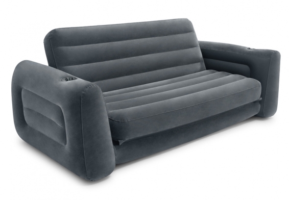 Двухместный надувной диван Pull-Out Sofa Intex 66552NP, цвет серый, без насоса