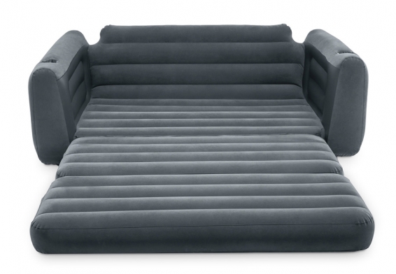 Двухместный надувной диван Pull-Out Sofa Intex 66552NP, цвет серый, без насоса