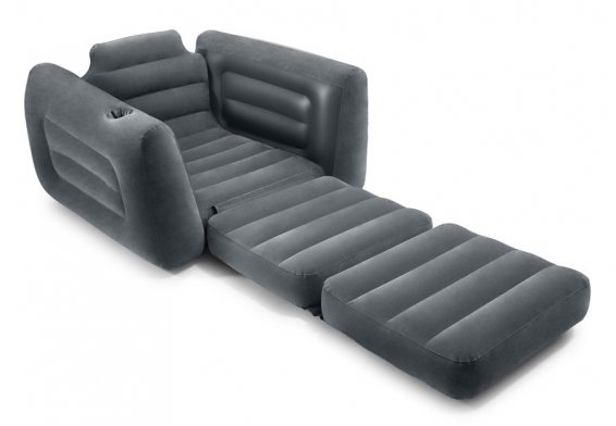 Надувное кресло Pull-Out Chair Intex 66551NP, цвет серый, без насоса