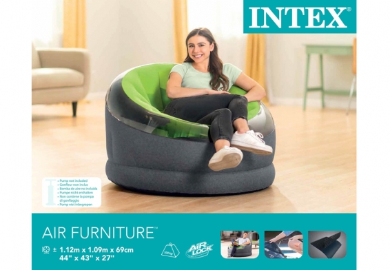 Надувное кресло Empire Chair Intex 66582NP, цвет зелёный, без насоса