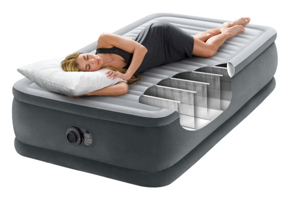 Односпальная надувная кровать Comfort-Plush Airbed Intex 64412ND, встроенный электрический насос 220В